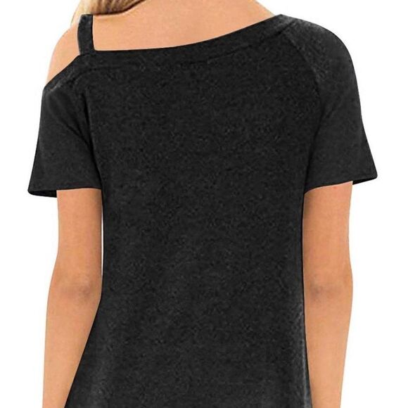 LAST ONE Black Sling SSleeve Casual Buttoned Top - Picture 3 of 4